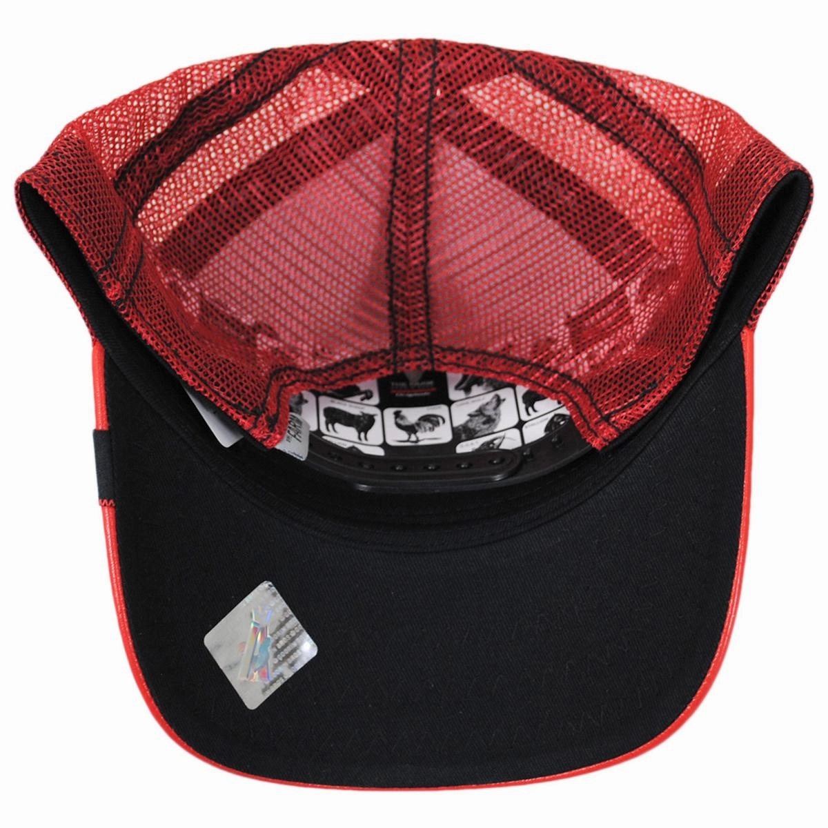 Cherry Mustang Stallion Vegan Leather Mesh Trucker Snapback Baseball Cap