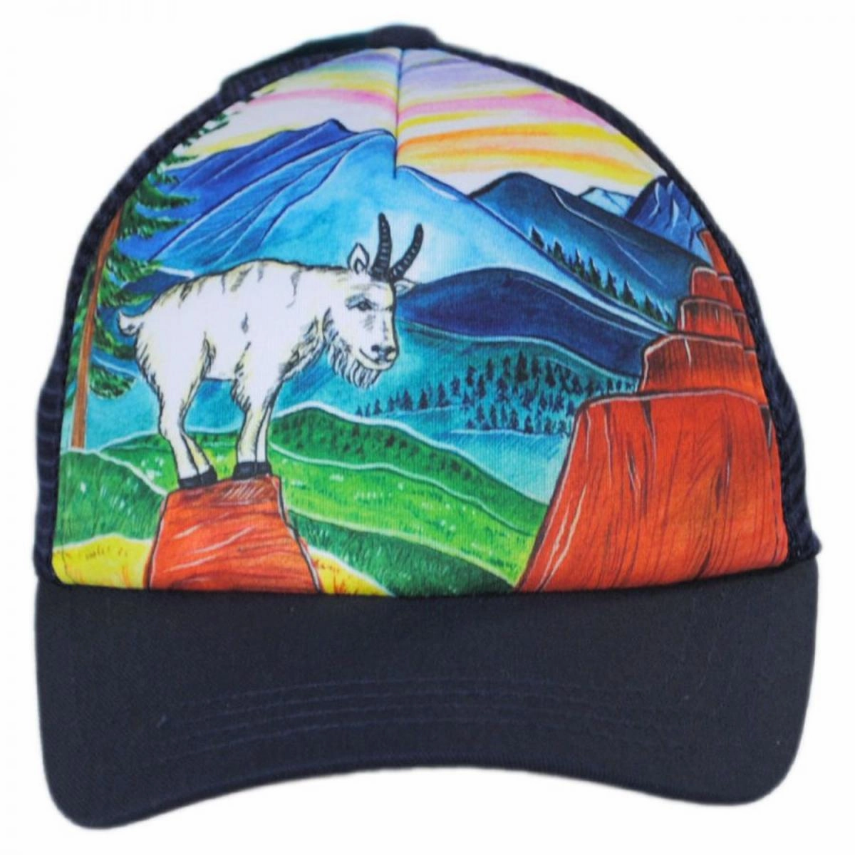Child's Mountain Goat Trucker Snapback Baseball Cap