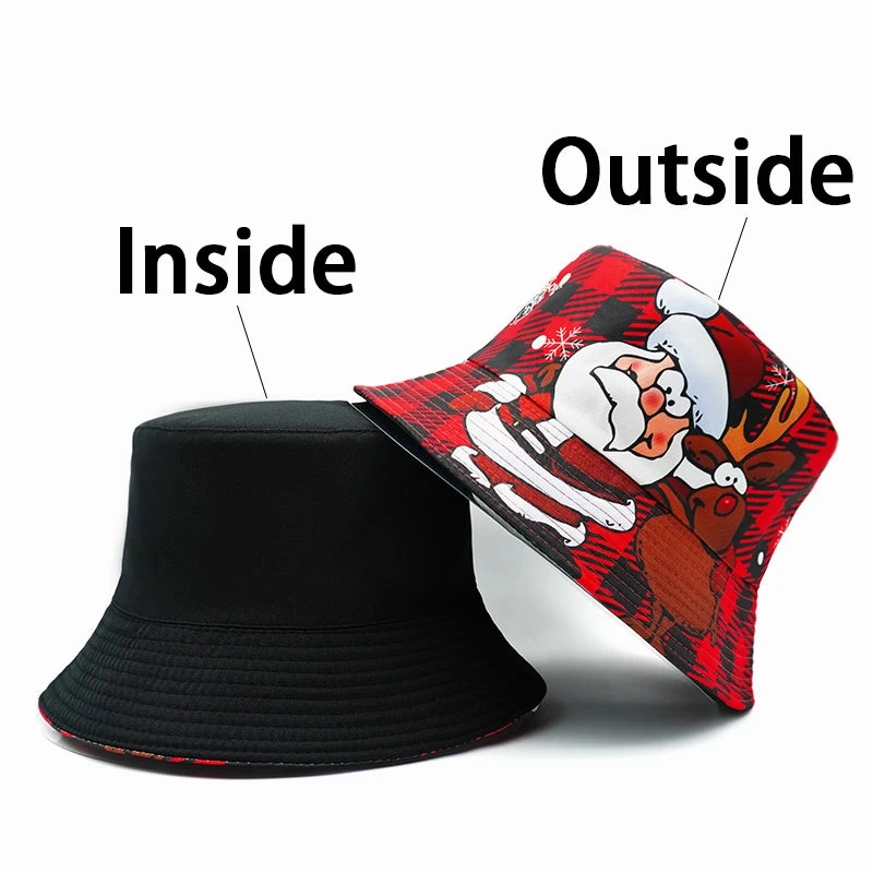 Christmas Santa Claus Reversible Bucket Hat