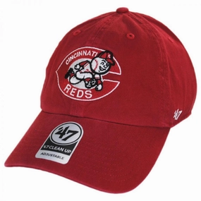 Cincinnati Red MLB Cooperstown Clean Up Strapback Baseball Cap Dad Hat