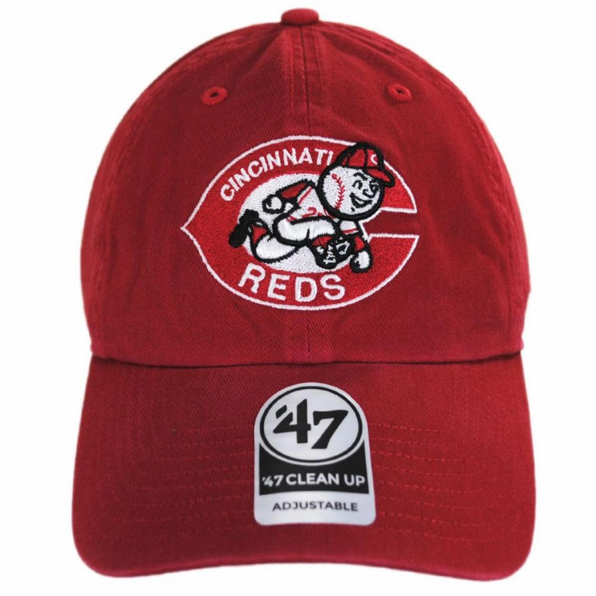 Cincinnati Red MLB Cooperstown Clean Up Strapback Baseball Cap Dad Hat