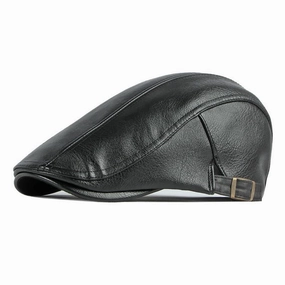 Clark Leather Flat Cap