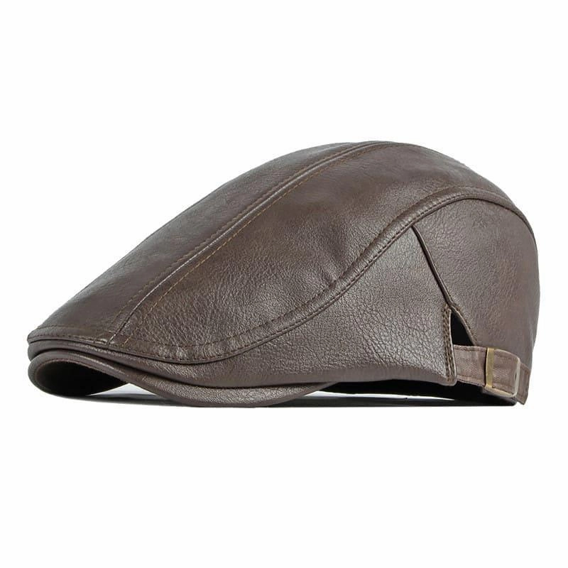 Clark Leather Flat Cap