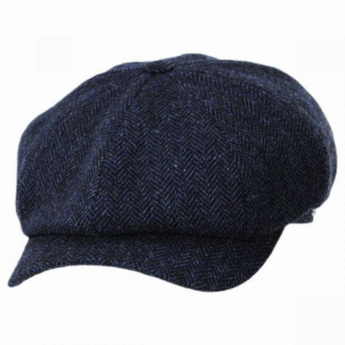 Classic Shetland Wool Herringbone Newsboy Cap