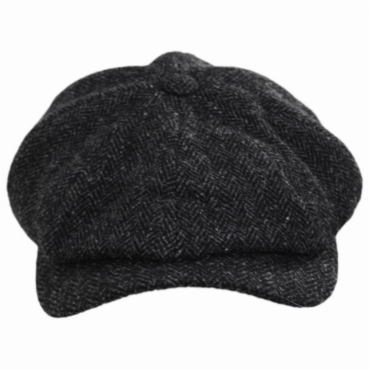 Classic Shetland Wool Herringbone Newsboy Cap