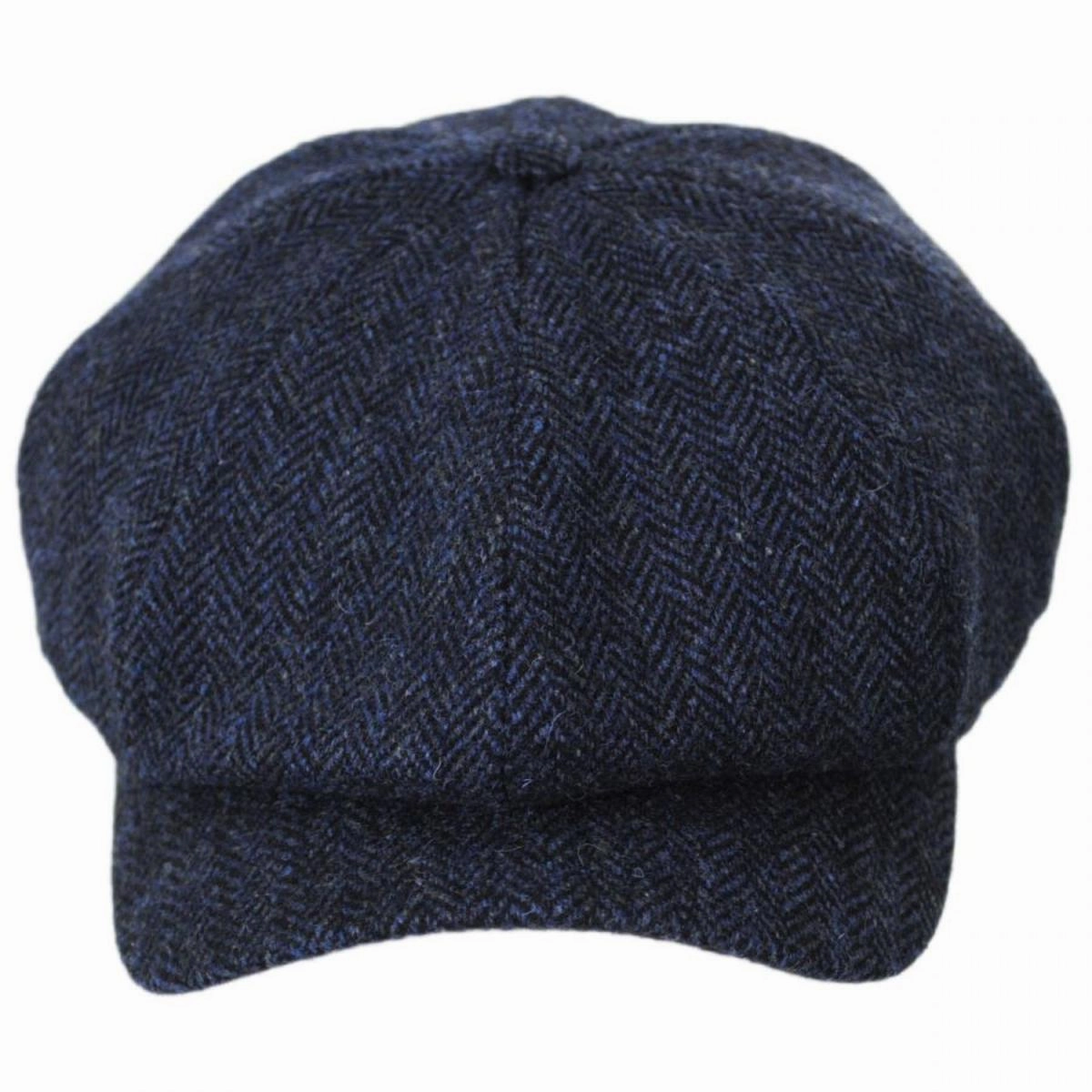 Classic Shetland Wool Herringbone Newsboy Cap
