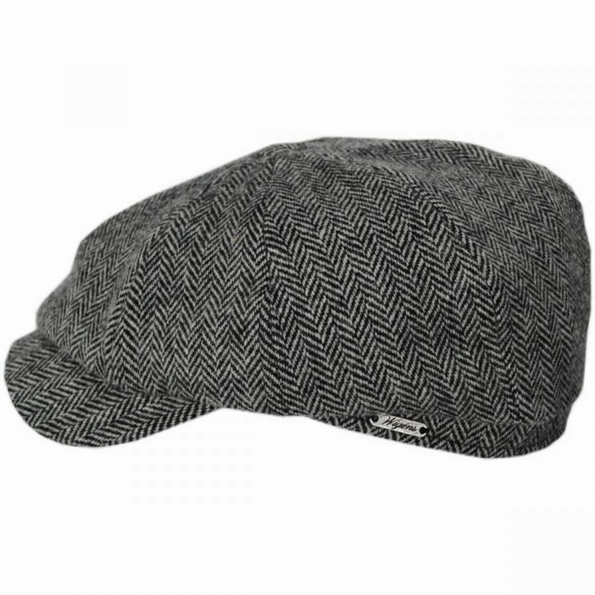 Classic Shetland Wool Herringbone Newsboy Cap