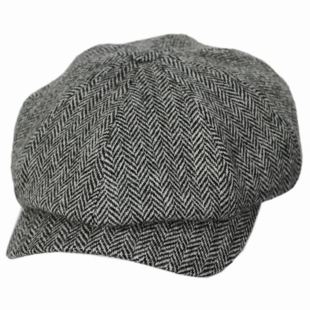 Classic Shetland Wool Herringbone Newsboy Cap