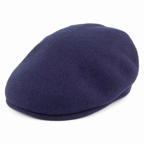 Classic Wool Flat Cap - Navy Blue