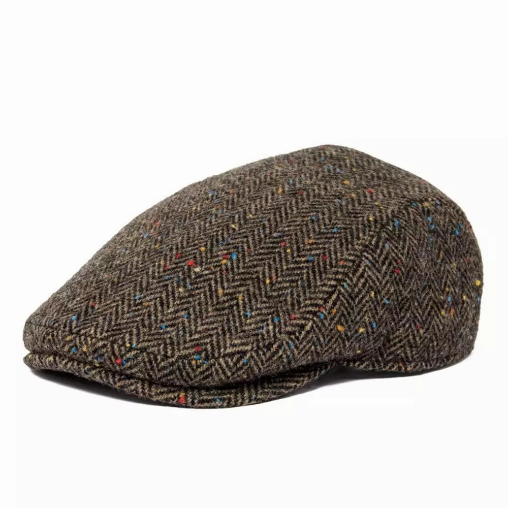 Clifton Flecked Wool Flat Cap