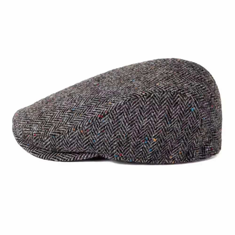 Clifton Flecked Wool Flat Cap