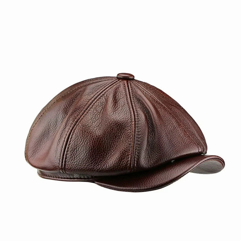 Cocteau Genuine Leather Newsboy Cap