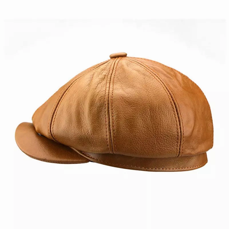 Cocteau Genuine Leather Newsboy Cap