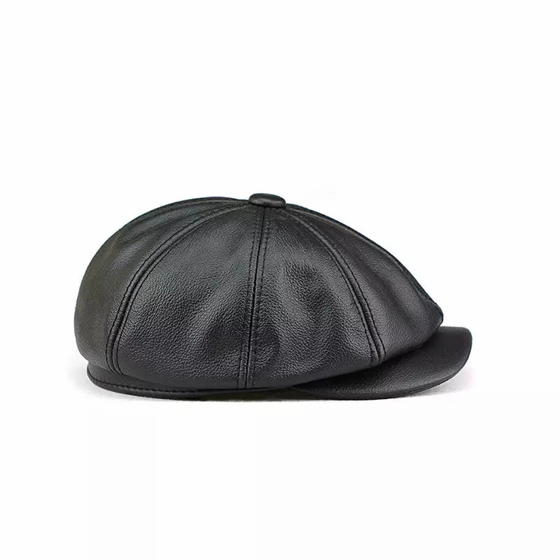 Cocteau Genuine Leather Newsboy Cap