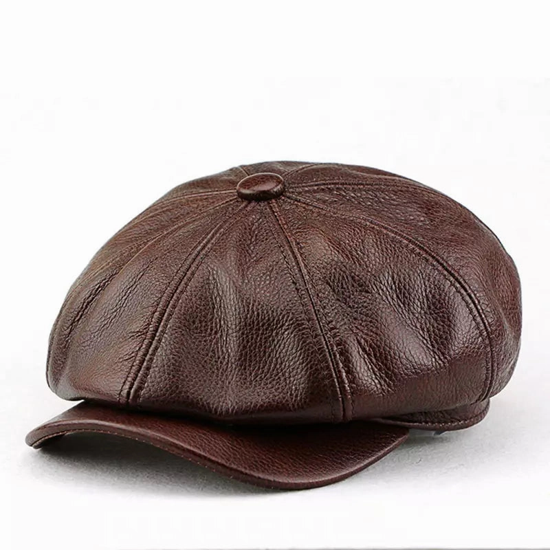 Cocteau Genuine Leather Newsboy Cap