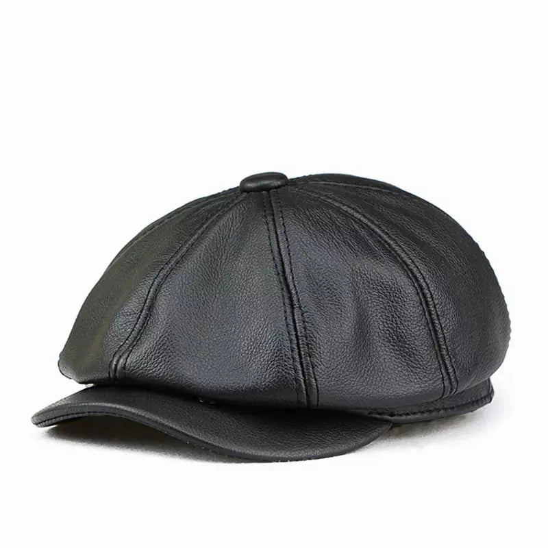 Cocteau Genuine Leather Newsboy Cap
