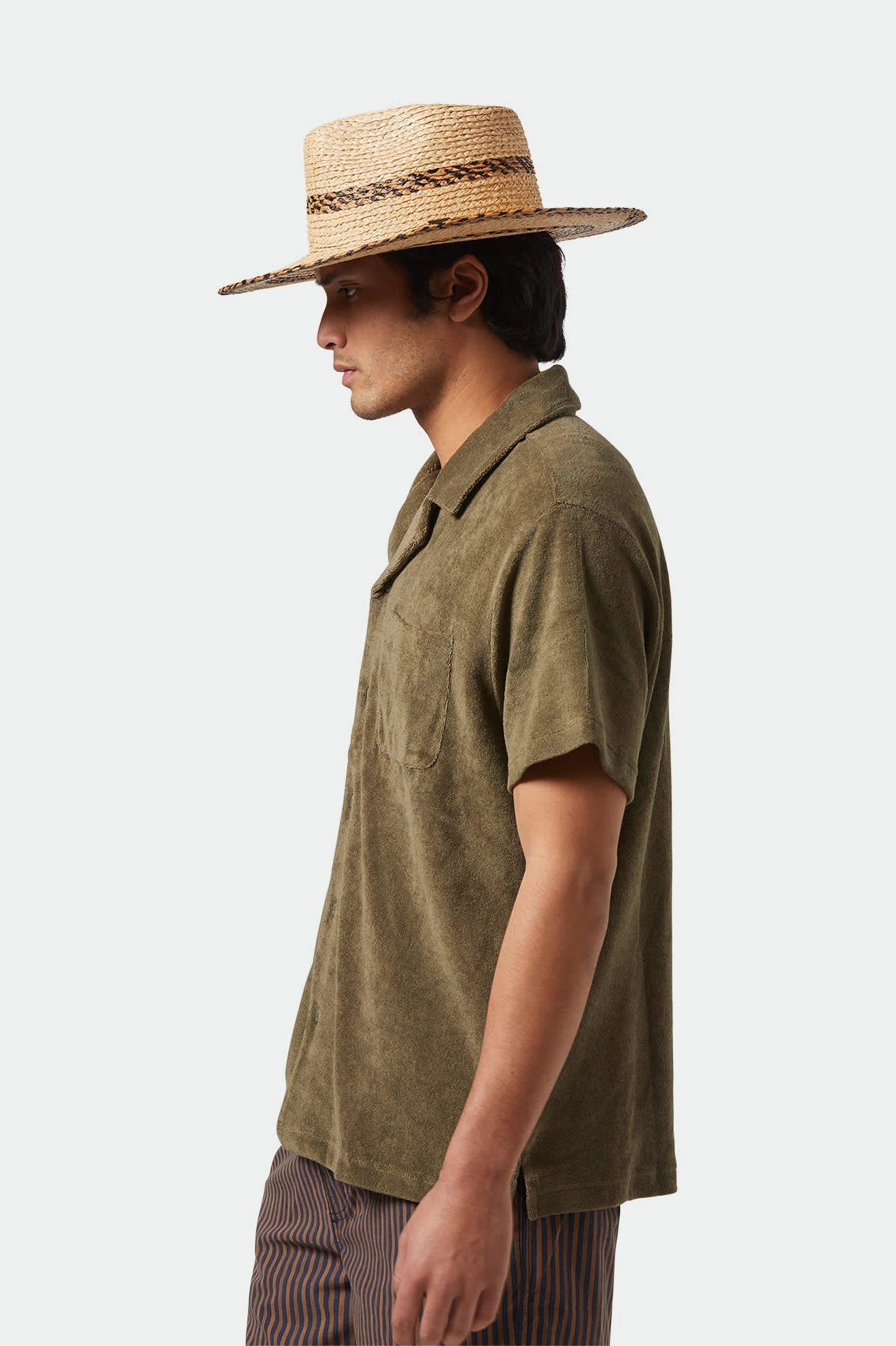 Cohen Straw Cowboy Hat - Tan/Black