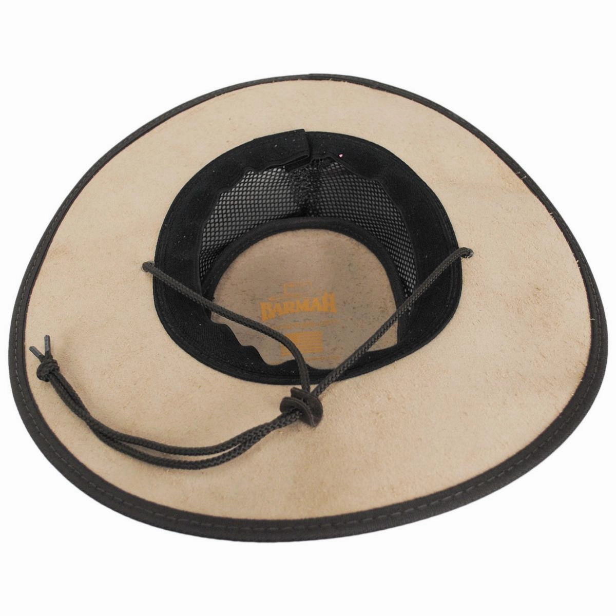 Cooler Bronco Cattle Leather Mesh Foldaway Drover Hat