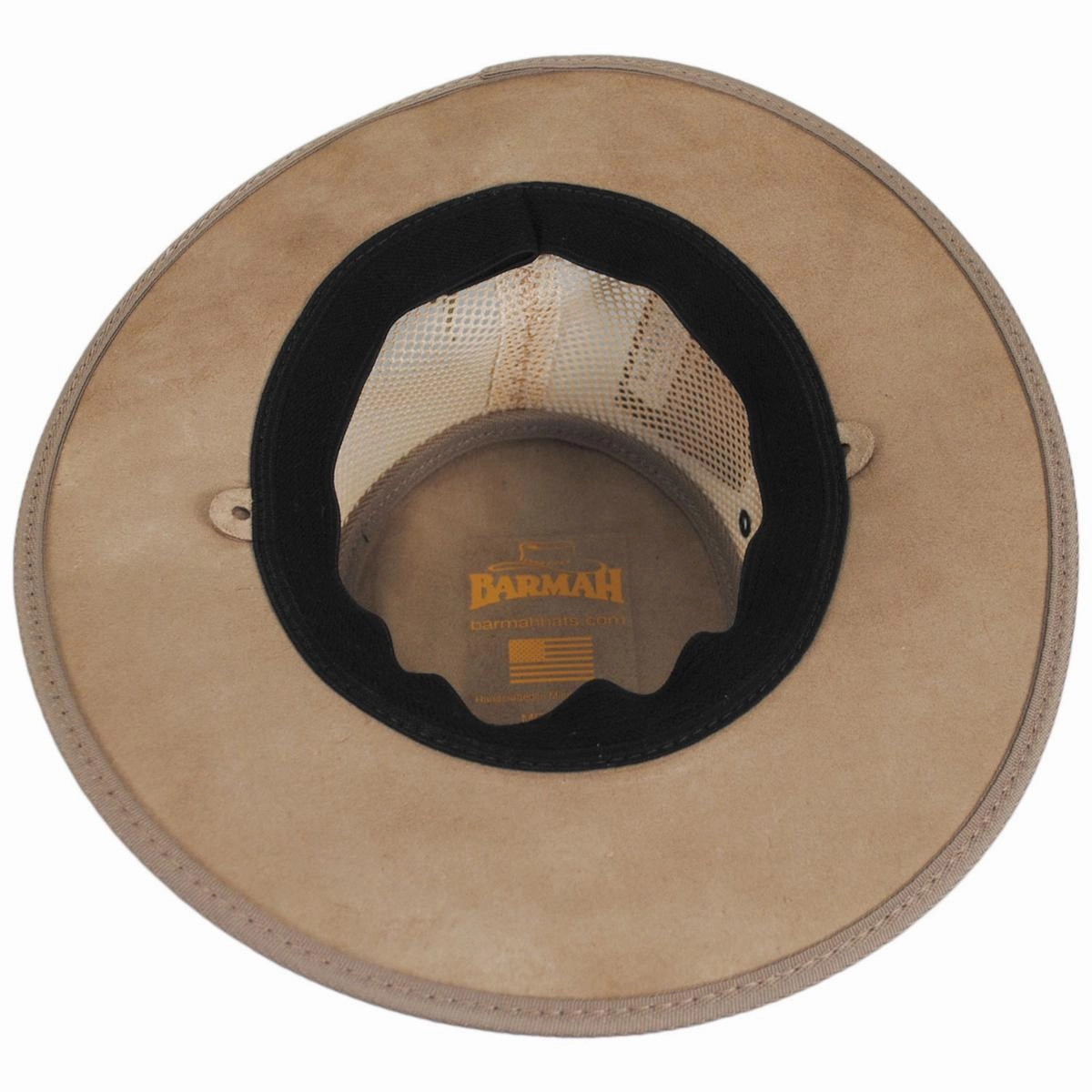 Cooler Cattle Suede Leather Mesh Foldaway Drover Hat