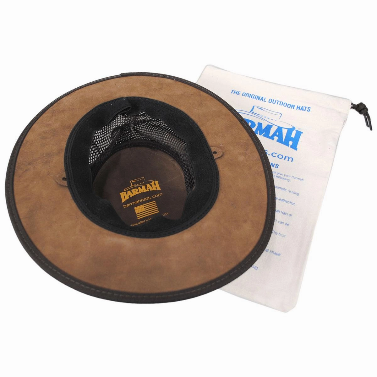 Cooler Cattle Suede Leather Mesh Foldaway Drover Hat