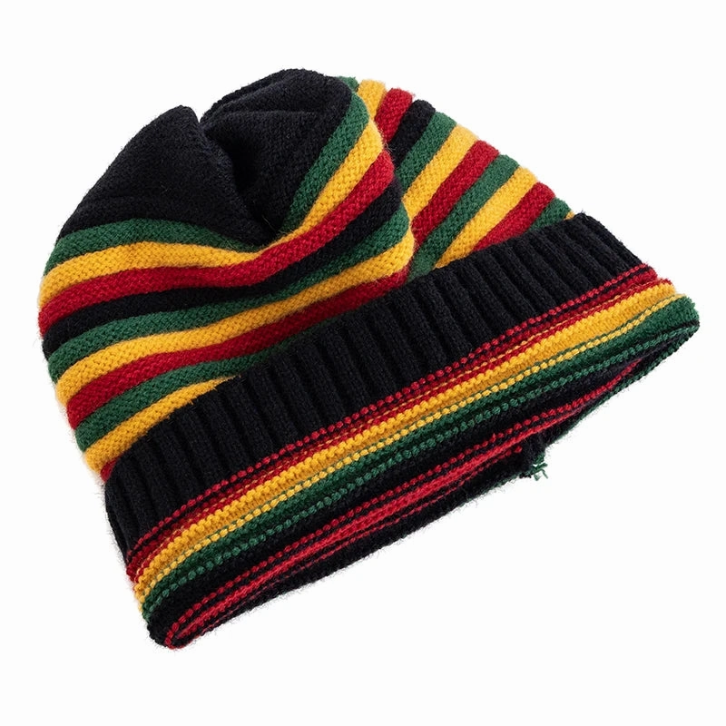Coraline Slouchy Striped Knitted Beanie