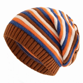 Coraline Slouchy Striped Knitted Beanie