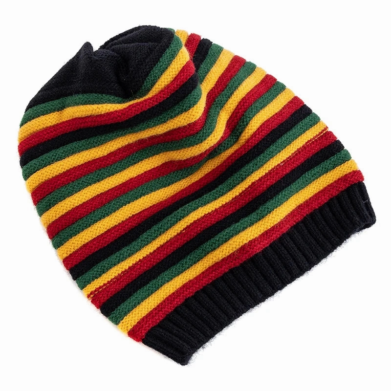 Coraline Slouchy Striped Knitted Beanie