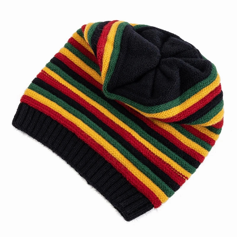 Coraline Slouchy Striped Knitted Beanie