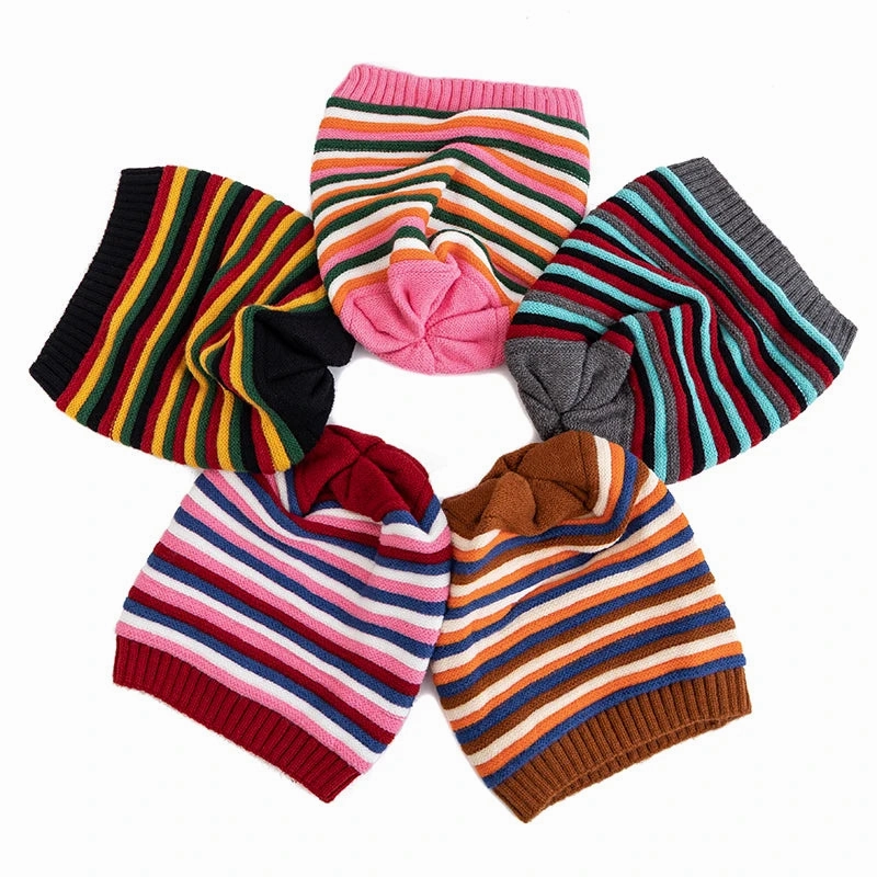 Coraline Slouchy Striped Knitted Beanie