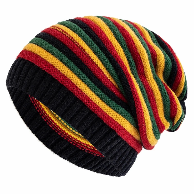 Coraline Slouchy Striped Knitted Beanie