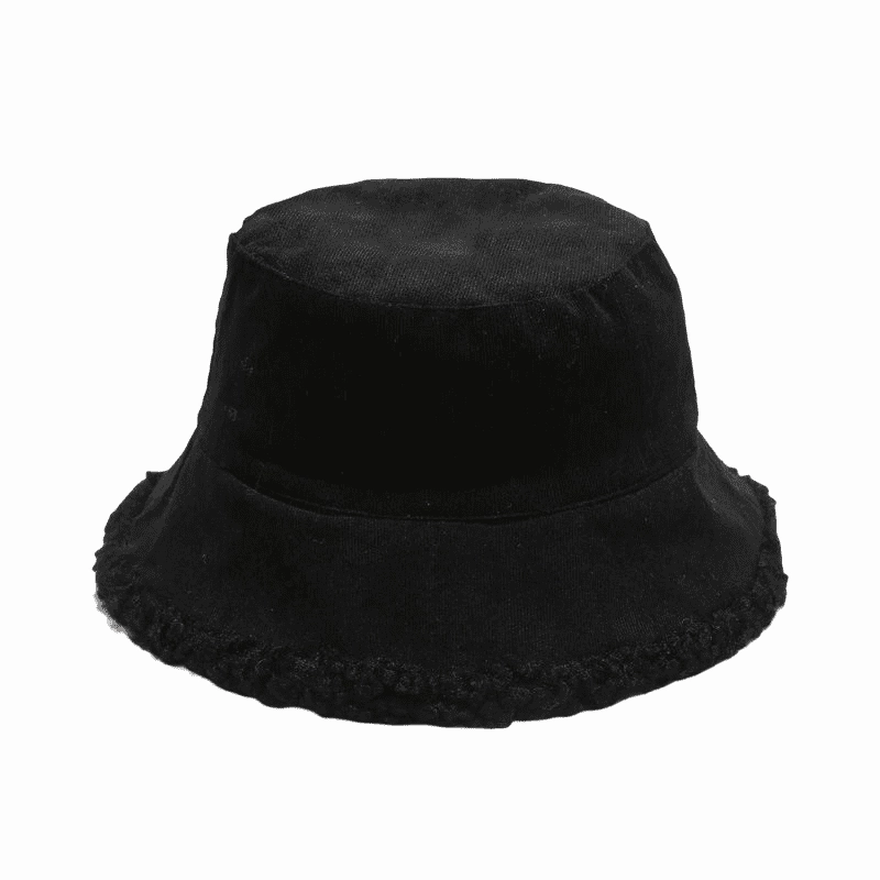 Corduroy Lamb Fur Bucket Hat