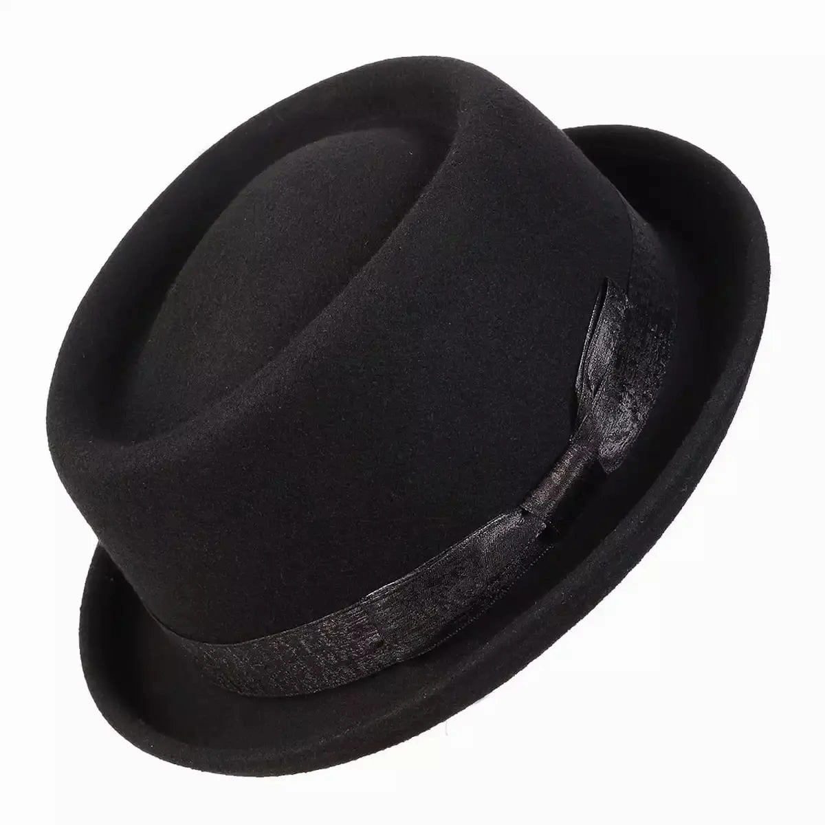 Corleone Black Wool Porkpie Hat