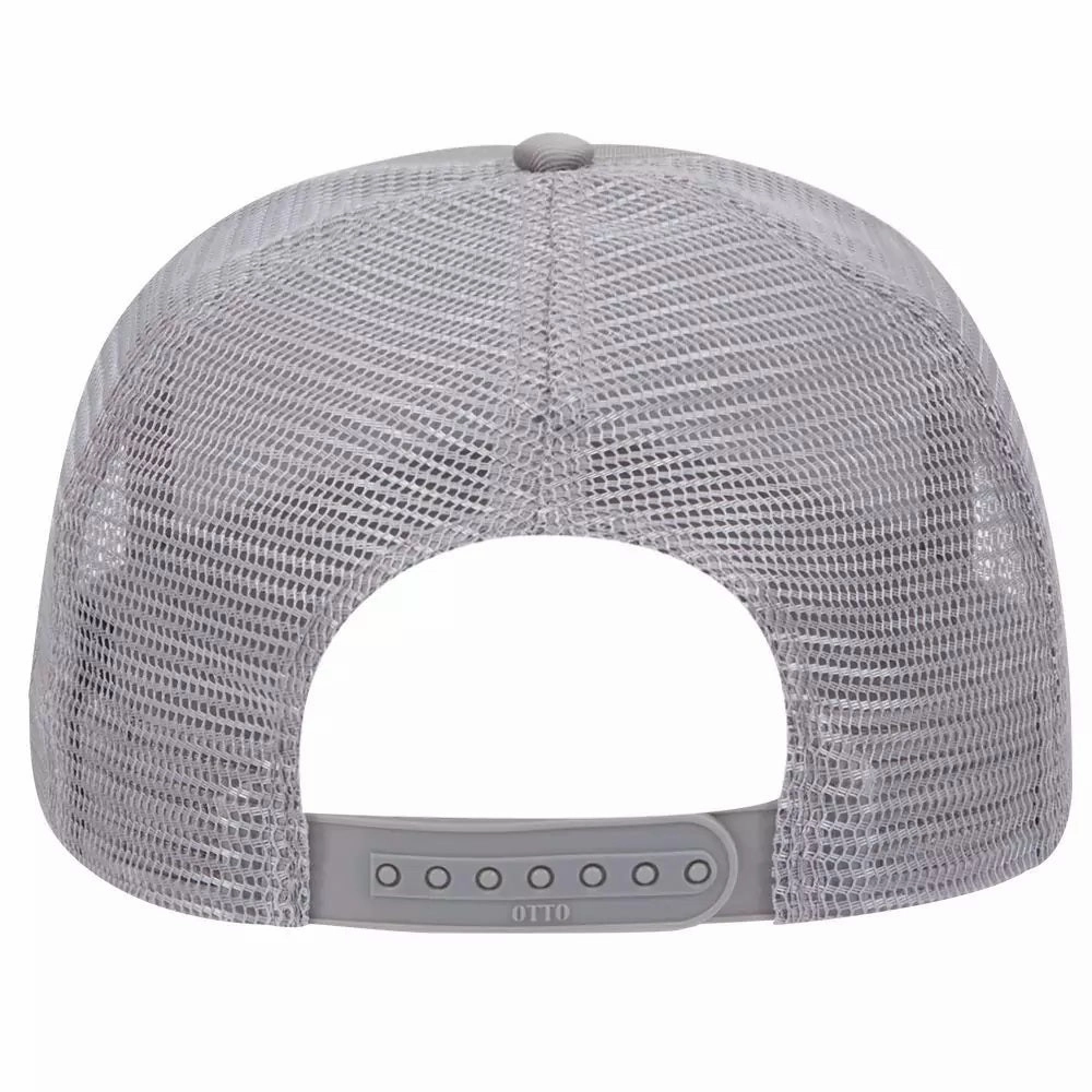 Cotton Blend Twill Five Panel Mid Profile Style Mesh Back Trucker Hat