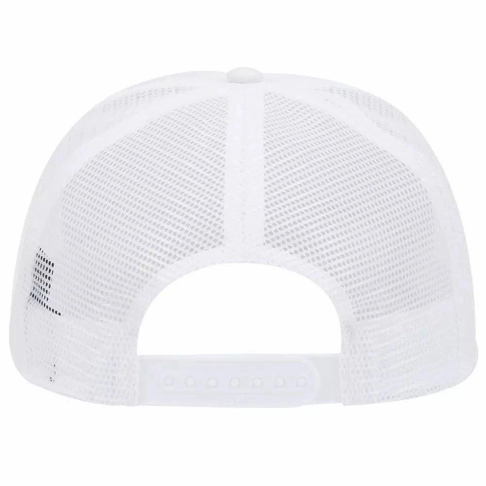 Cotton Blend Twill Five Panel Mid Profile Style Mesh Back Trucker Hat