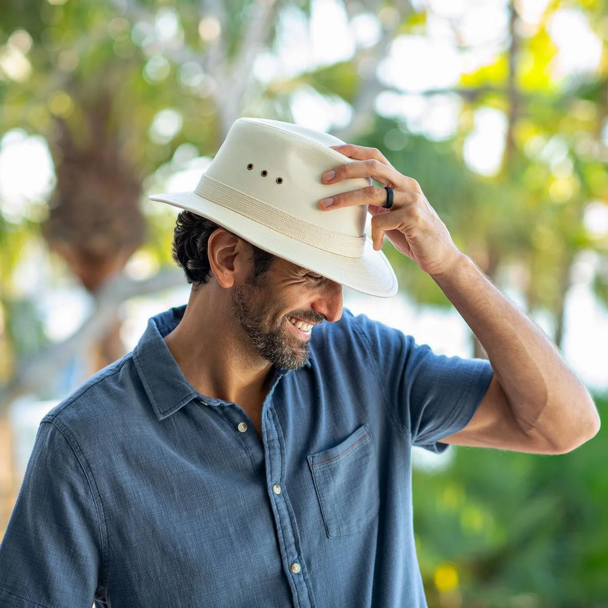 Cotton Canvas Safari Fedora Hat