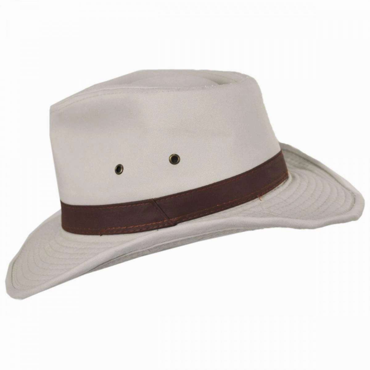 Cotton Twill Outback Fedora Hat