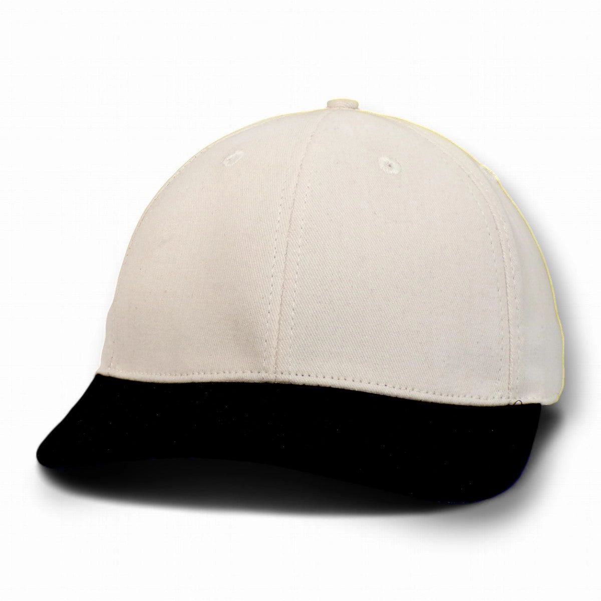 Cream with Black Visor - Structured Baseball Cap