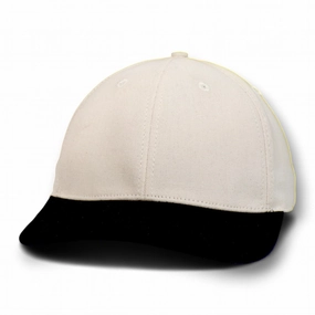 Cream with Black Visor - Structured Baseball Cap