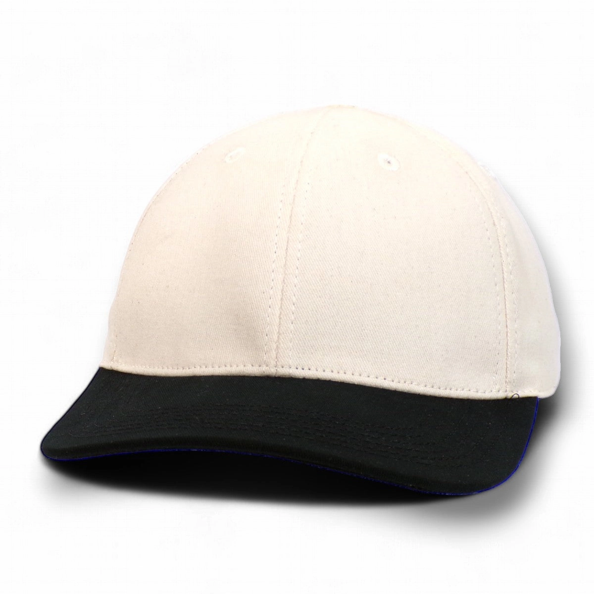Cream with Black Visor - Structured Baseball Cap