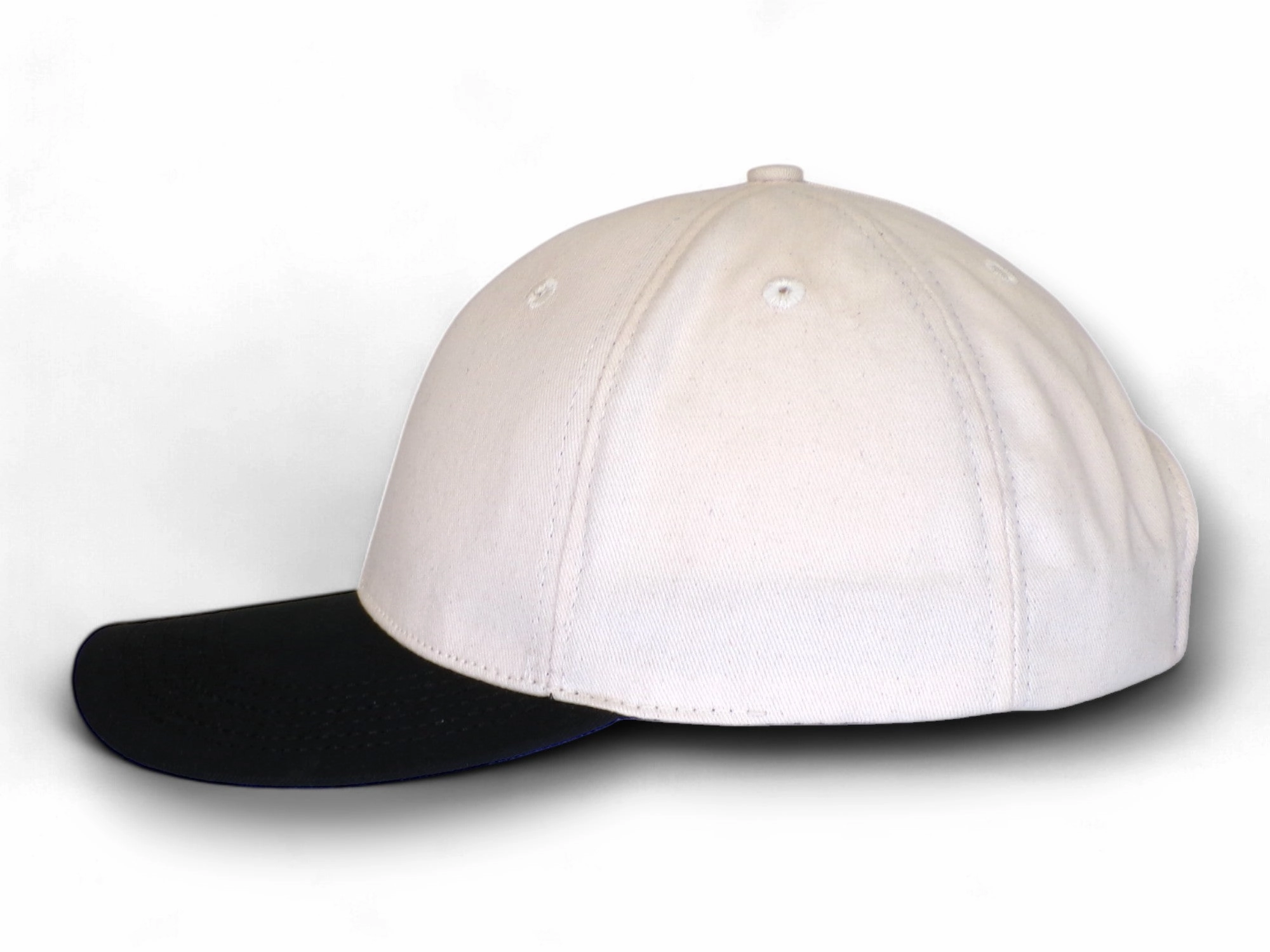 Cream with Black Visor - Structured Baseball Cap