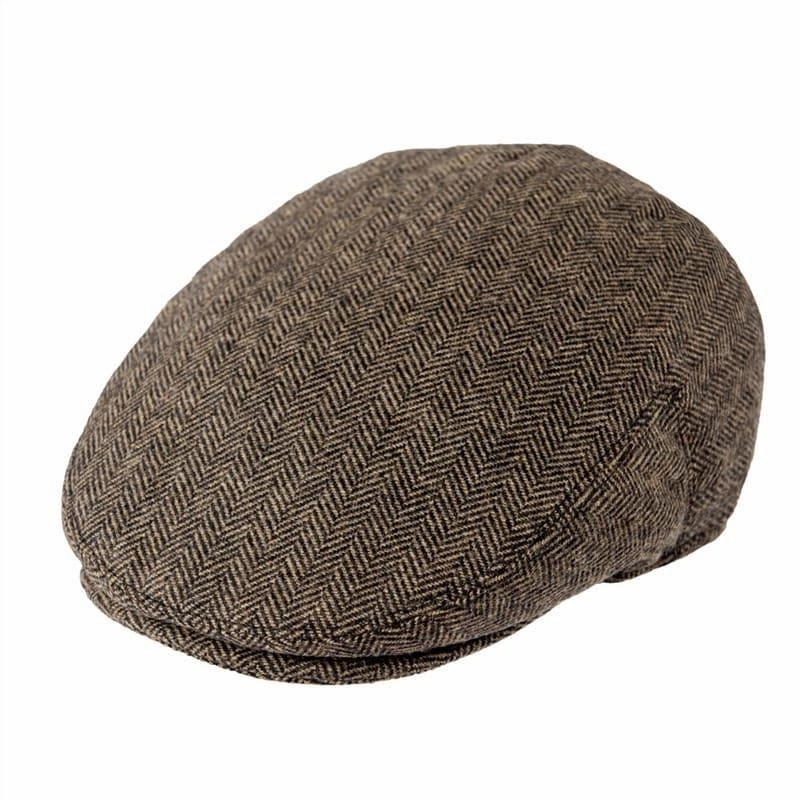 Croix Herringbone Wool Flat Cap