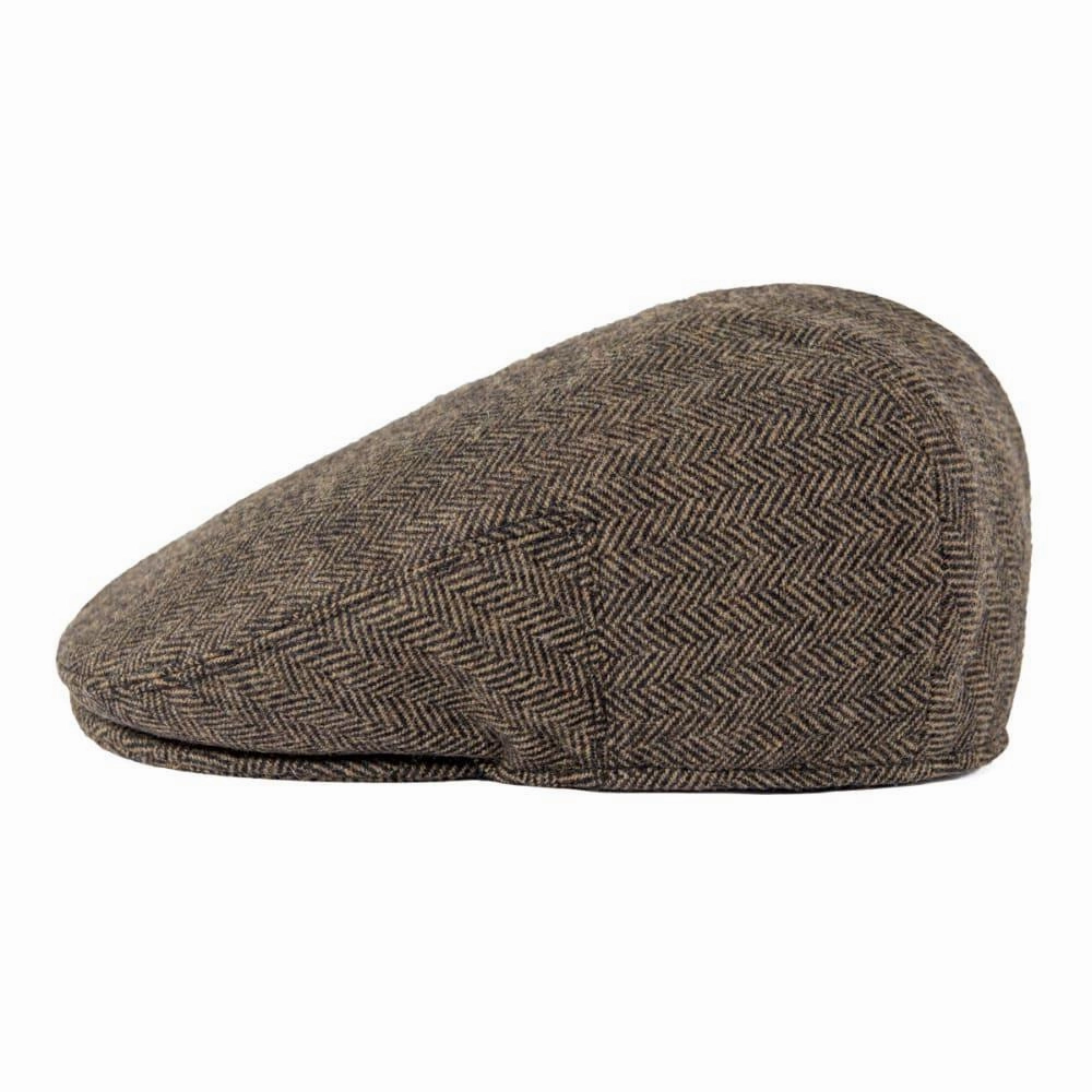 Croix Herringbone Wool Flat Cap