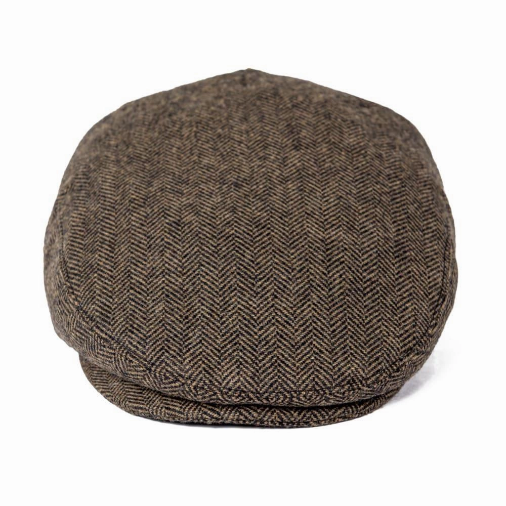 Croix Herringbone Wool Flat Cap