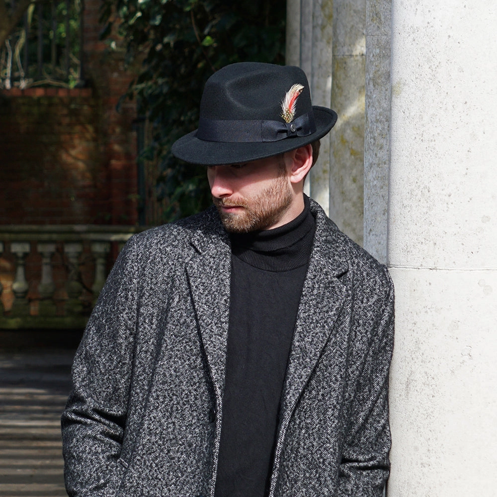Crushable Blues Trilby Hat - Black