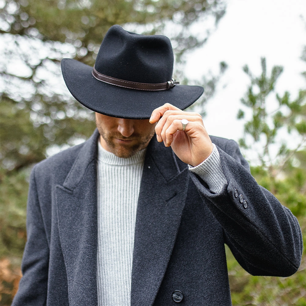 Crushable Outback Hat - Black