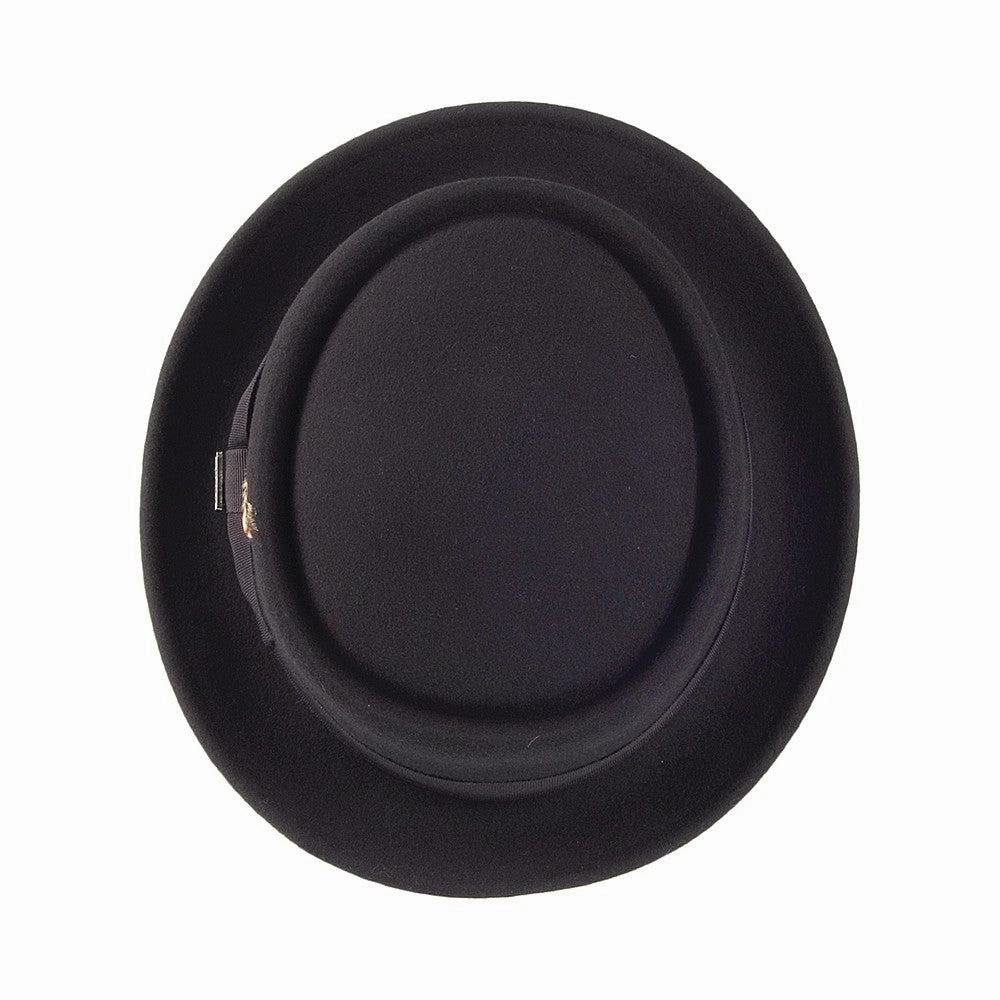 Crushable Wool Pork Pie Hat - Black