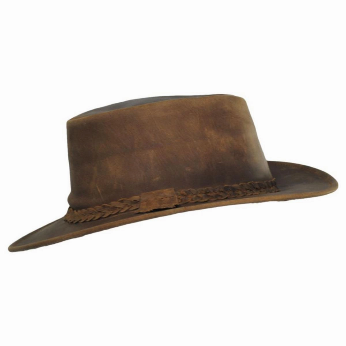 Crusher Leather Outback Hat - Copper