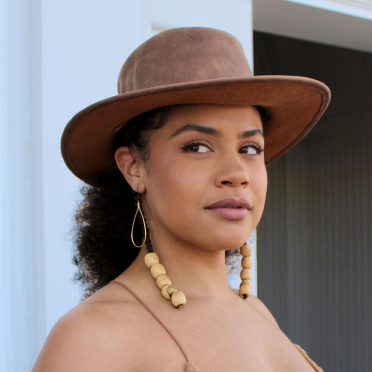 Crusher Leather Outback Hat - Copper