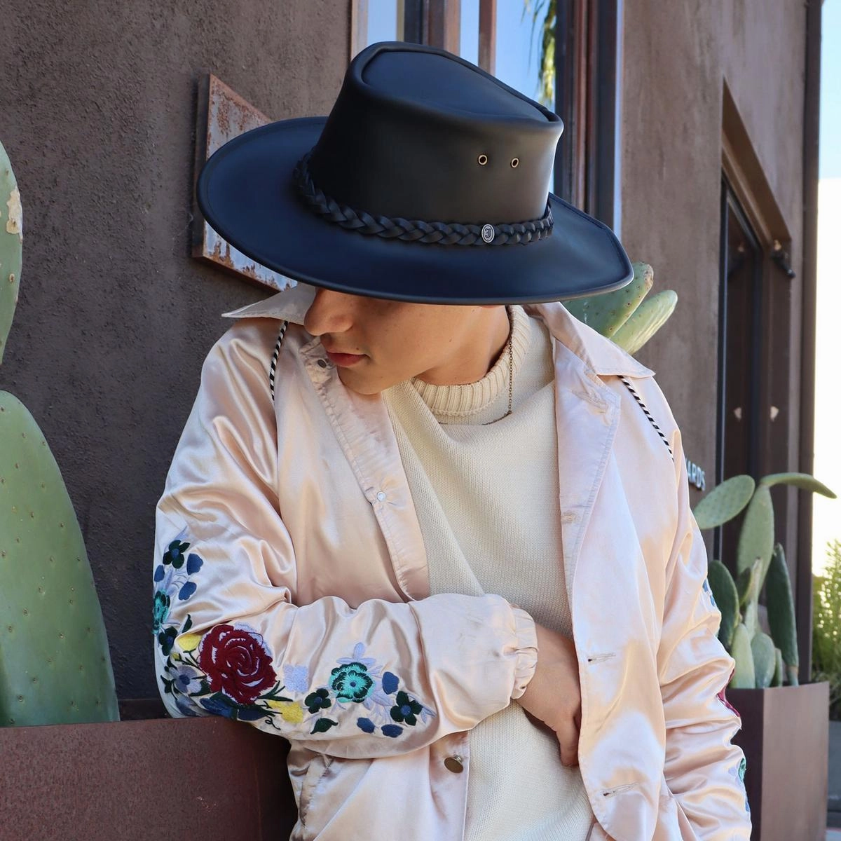 Crusher Leather Outback Hat