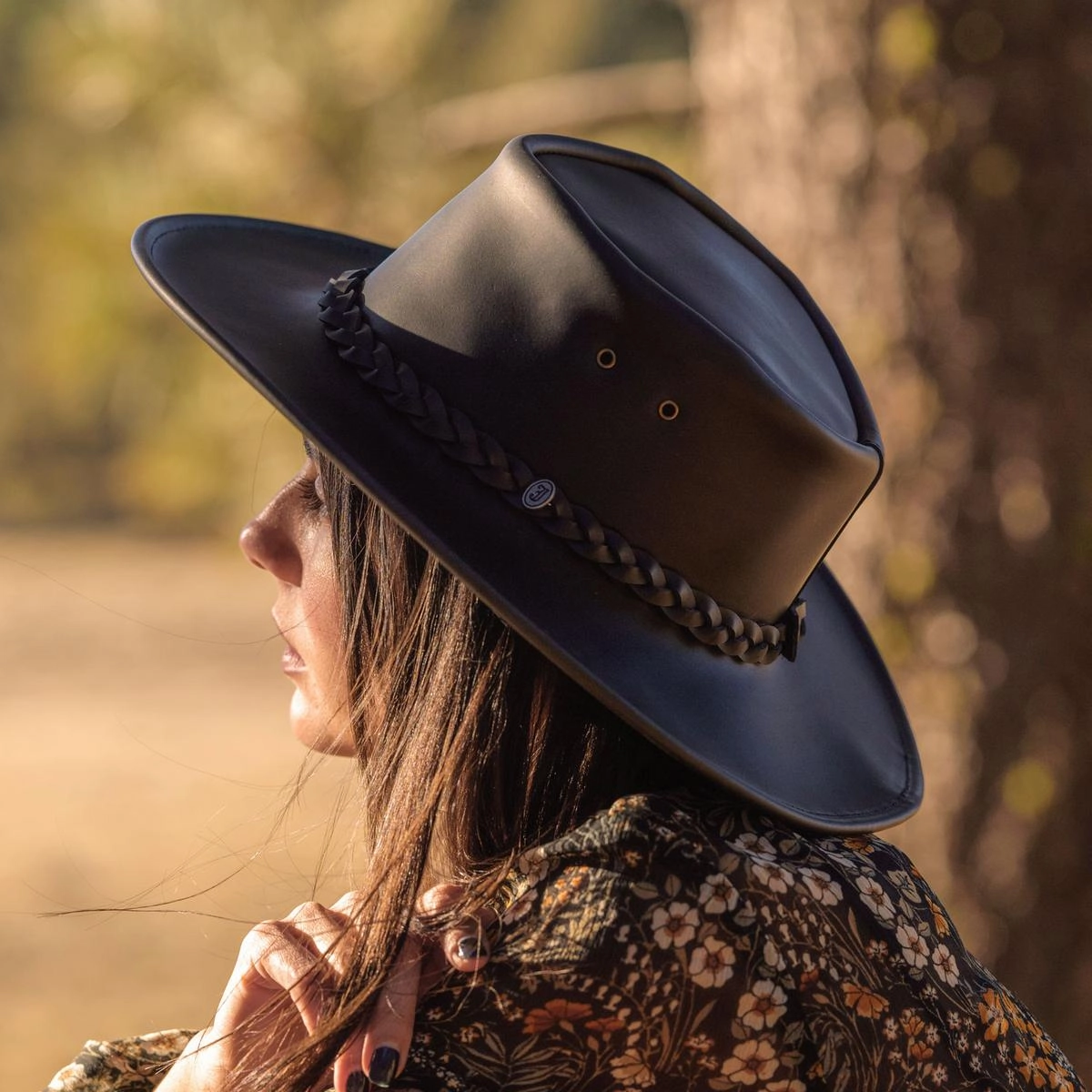 Crusher Leather Outback Hat